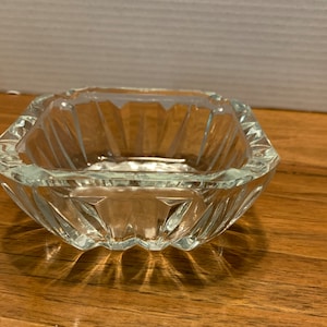 Vintage MCM Glass Ashtray Clear Large