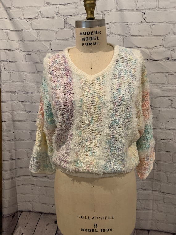 80’s pastel rainbow Leroy knitwear sweater