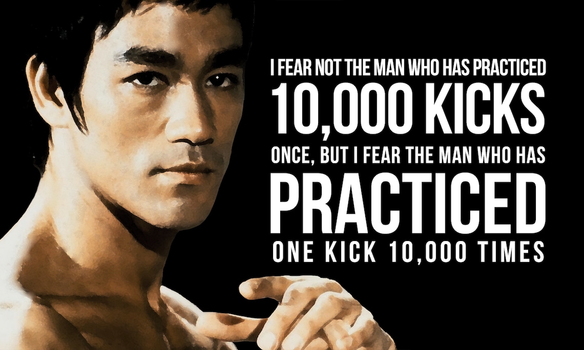 Motivationsposter 24x40 Bruce Lee Zitat I fear Etsy