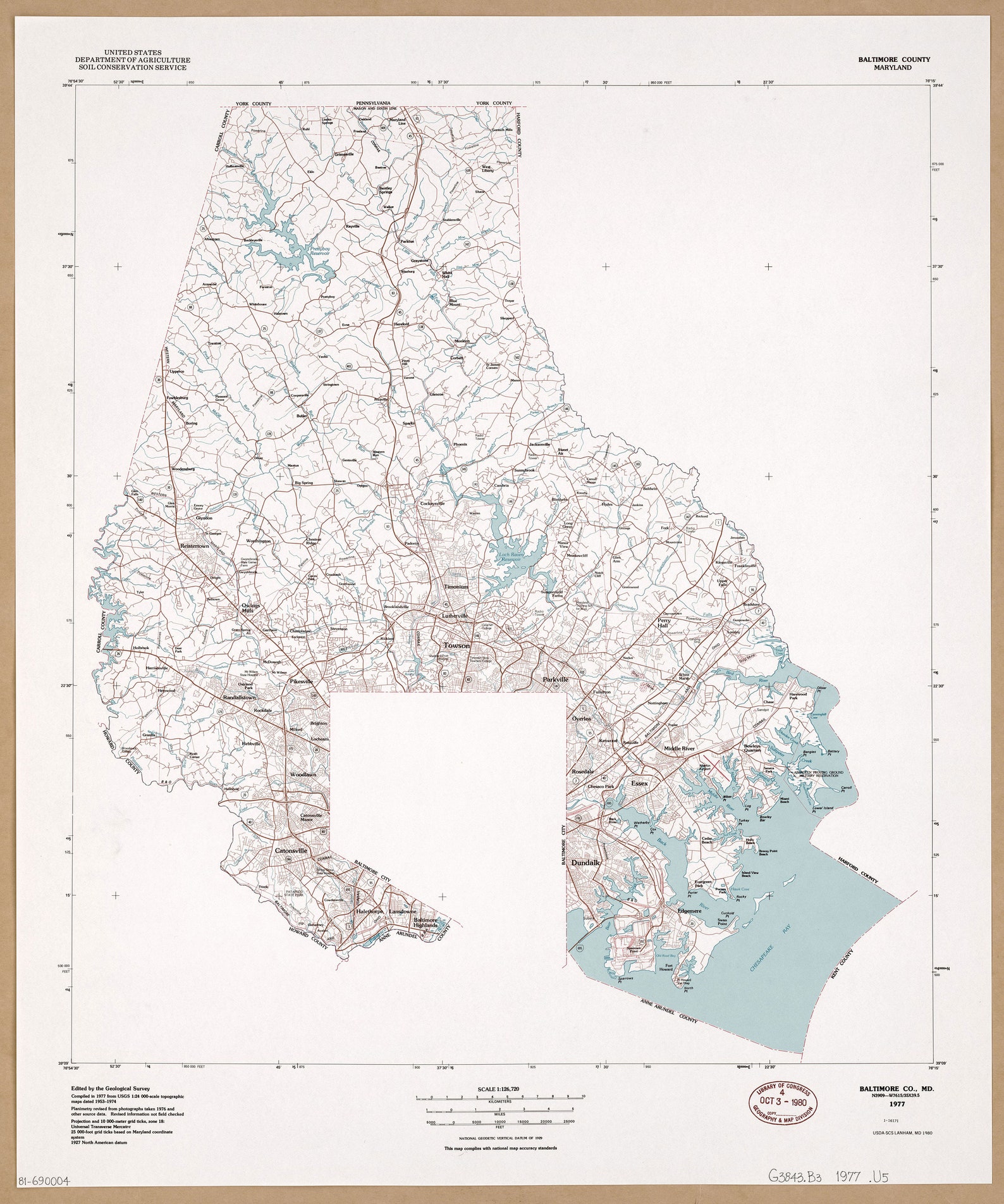 24x28in Poster Baltimore County Maryland topographic maps Etsy