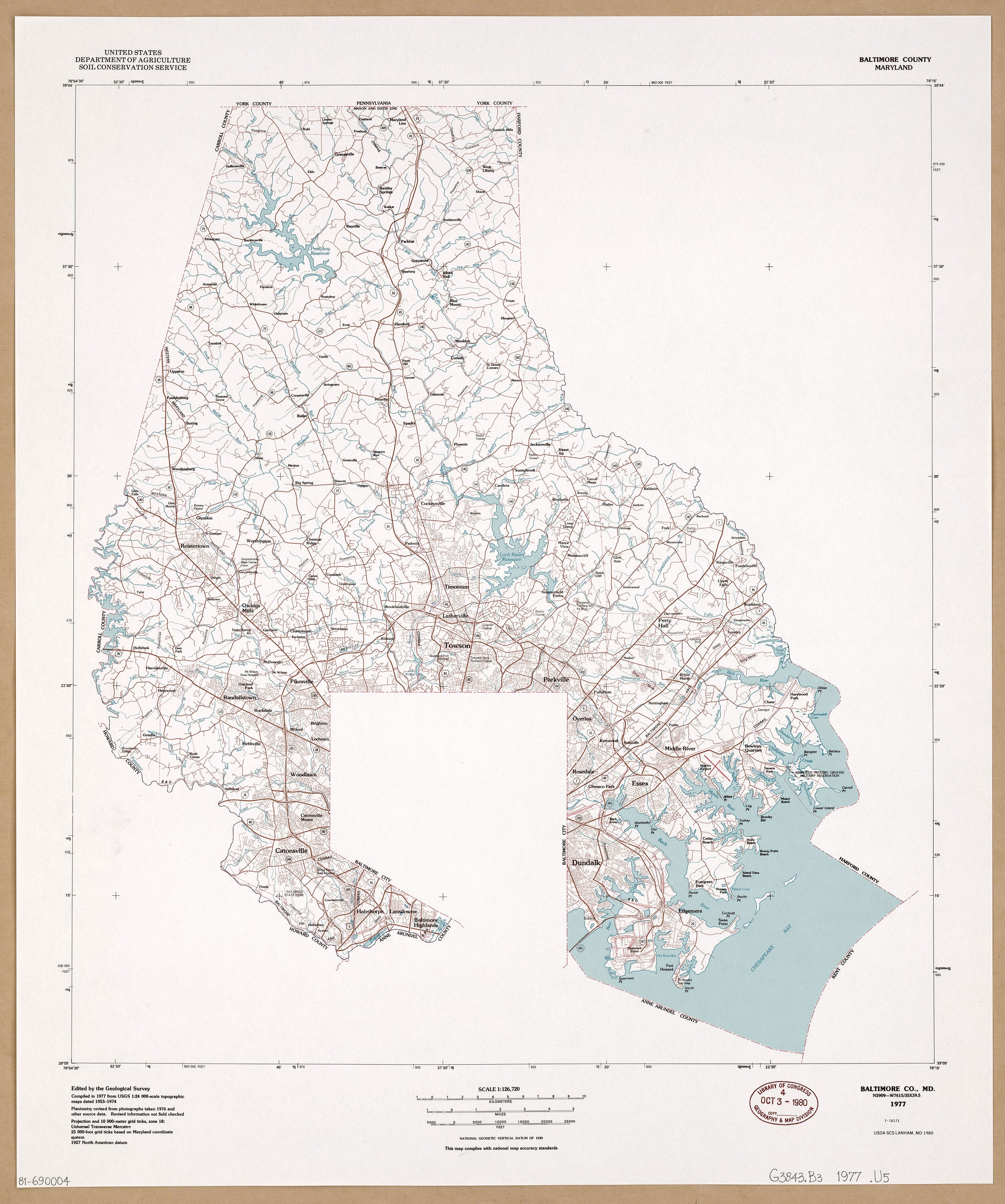 24x28in Poster Baltimore County Maryland topographic maps Etsy