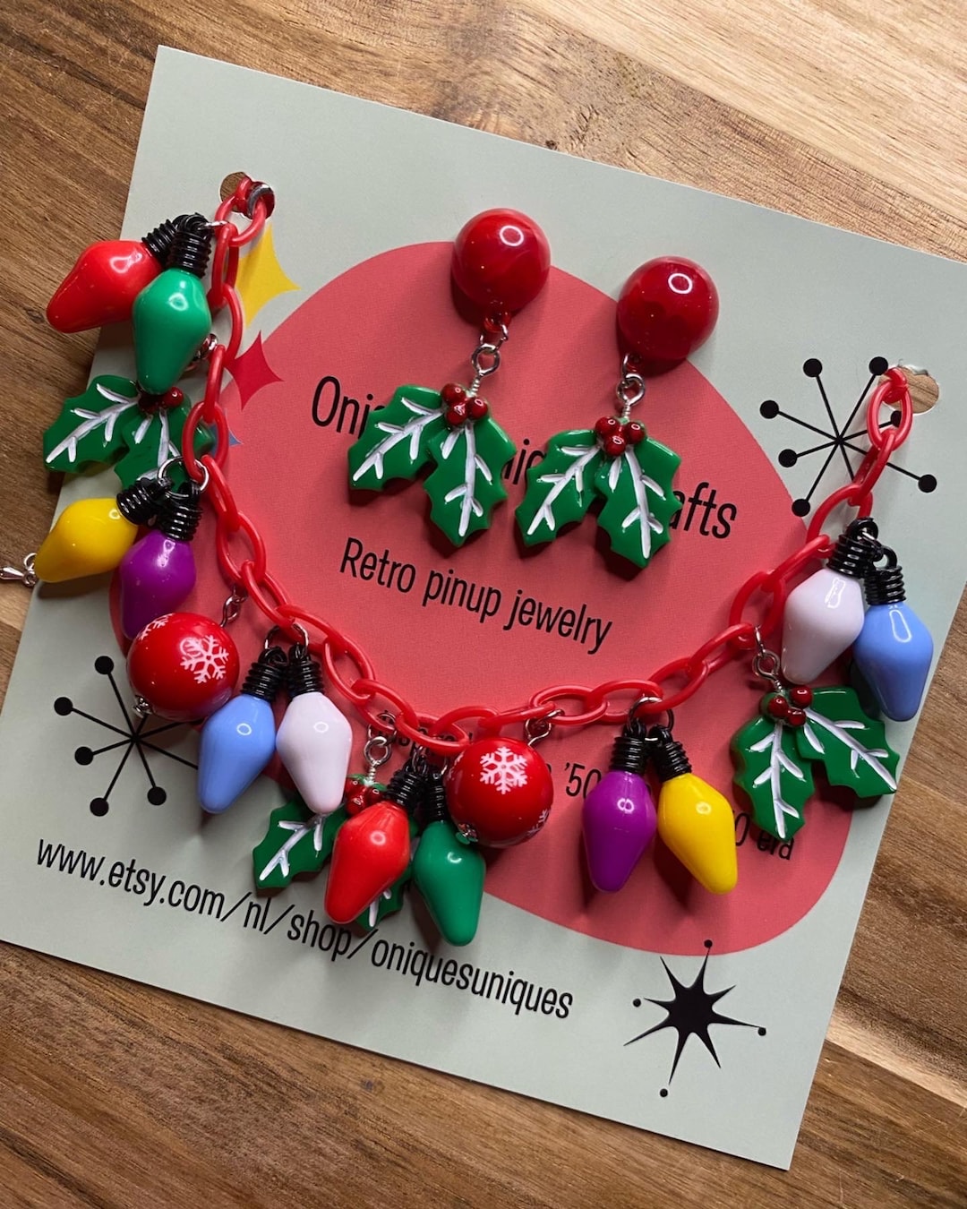 Bakelite Vintage Christmas Lights Necklace Set Novelty Vintage Etsy