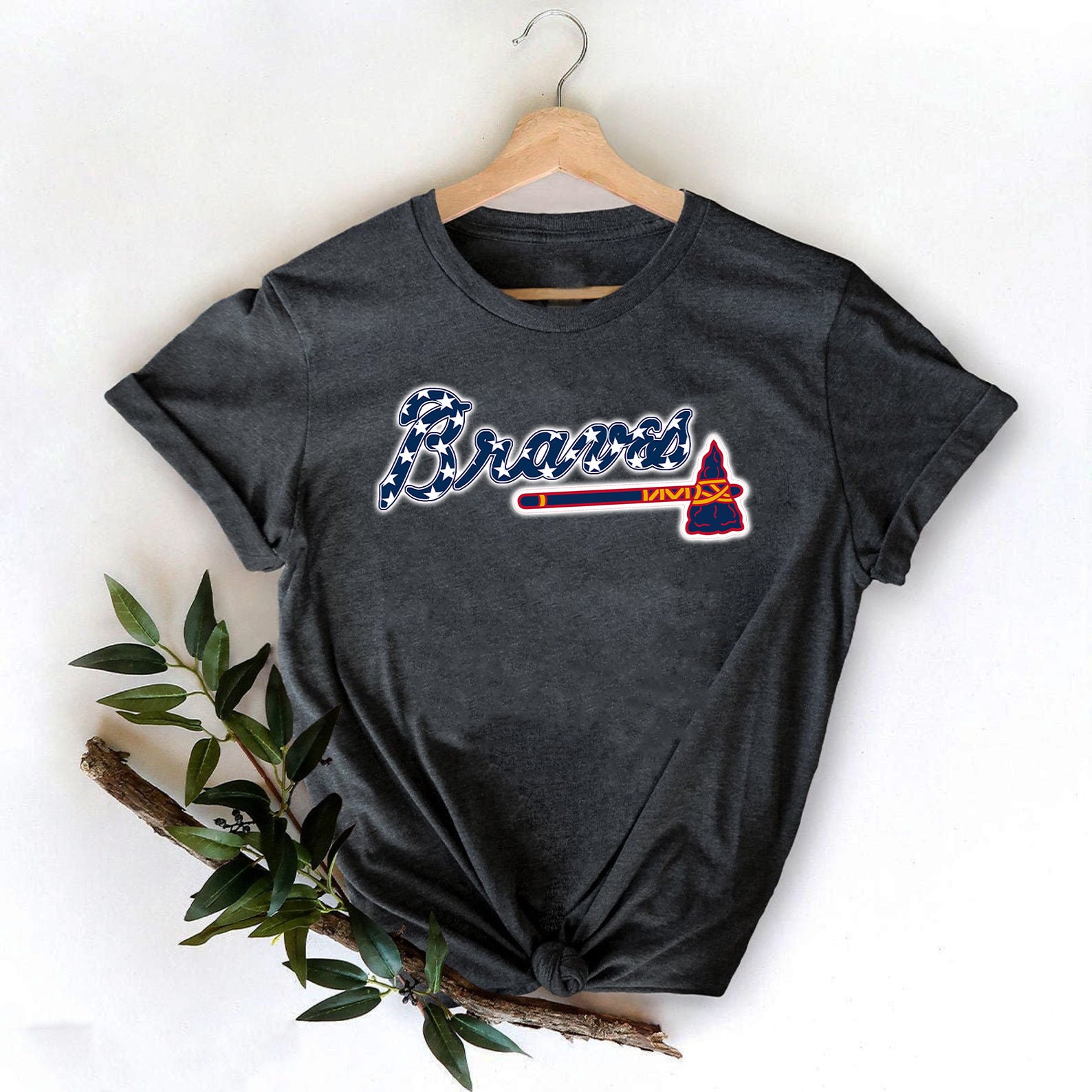 Atlanta Braves Shirt - Vintage Braves Tee - Bleach Design Atlanta Bra…