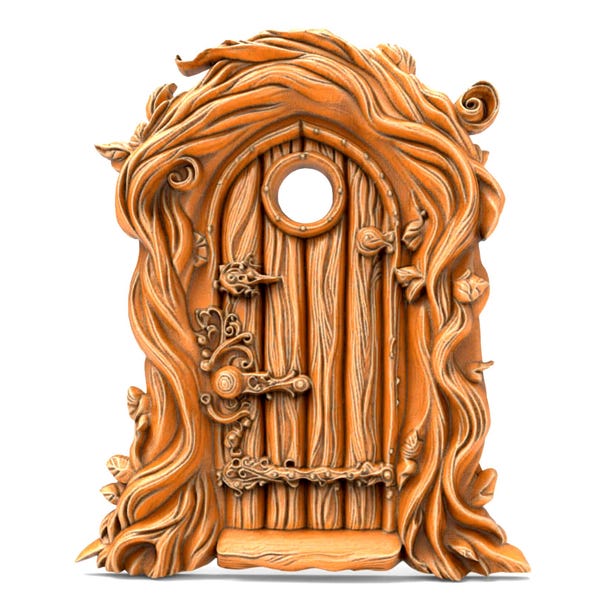 3D Printable Fairy Dool House Miniature Door STL File For CNC Router Engraving 3D Printer Laser Digital Model CNC Router Wood Carving Model