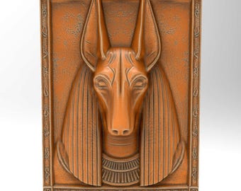 Anubis 3D STL File for CNC 3D Printing Laser Engraving, Ancient Egyptian Wall Plaque, High-Detail Mythology Model, Digital Download