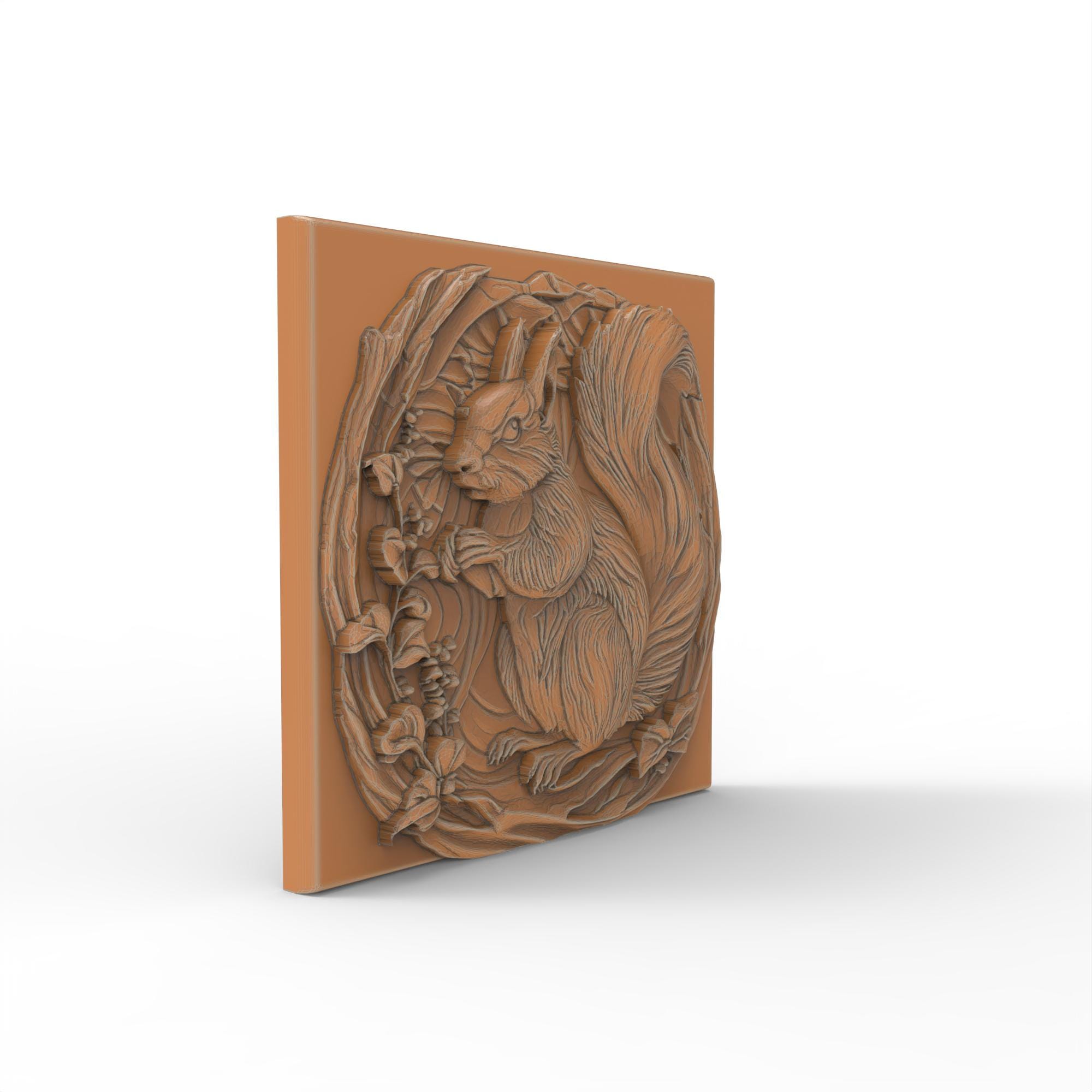 STL File for CNC & 3D Printing Squirrel in Nature 3D Relief Digital ...