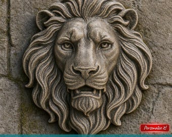 Modelo 3D en relieve de cabeza de león, archivo STL para grabado láser CNC, impresión 3D, escultura llamativa, arte de pared, rey, tallado de animales, gato salvaje, decoración regia