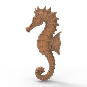 STL for CNC 3D Printing Seahorse Pendant Wall Plaque Applique 3D Model - Ocean Fish Bas relief Sculpture CNC Router Wood Carving Model
