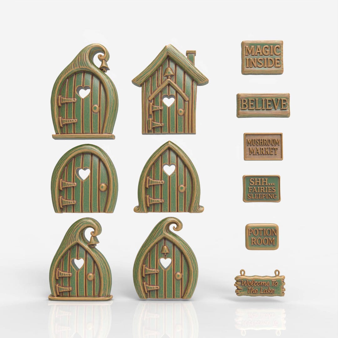 Fairy Door Collection STL File Set 3D Model for CNC Laser Engraving 3D ...
