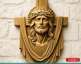 Jesus Cross STL File Crucifix Relief 3D Model for CNC Carving Laser 3D Printing Christian Wall Art Religious 3d Sculpture Digital Download