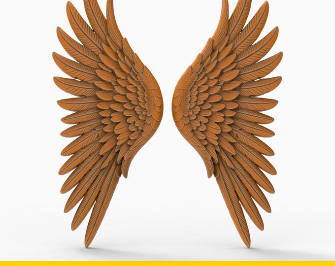 Angel Wings 3D STL Model for Cnc Router Wood Engraver Carving Machine ...