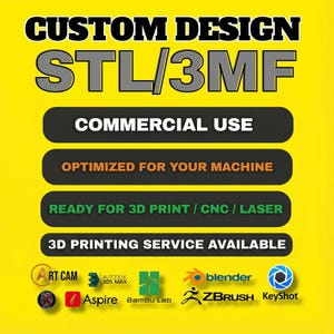 Custom 3D Model Design CAD Modeling Service STL 3mf Personalized 3D File For CNC Carving 3D Printing Model