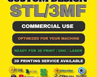 Custom 3D Model Design CAD Modeling Service STL 3mf Personalized 3D File For CNC Carving 3D Printing Model