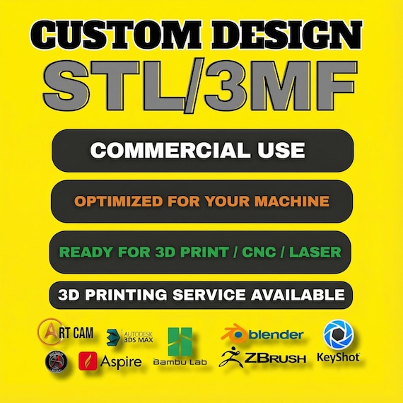 Custom 3D Model Design CAD Modeling Service STL 3mf Personalized 3D File For CNC Carving 3D Printing Model
