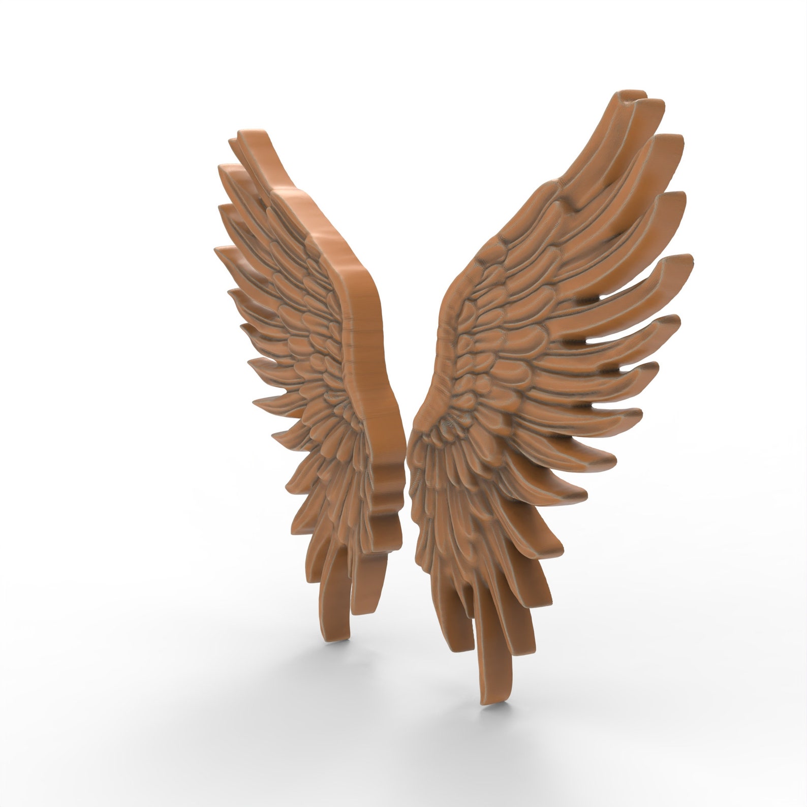 Pair 3D Printable Angels Wings Angel Cherub Wing STL Files for CNC Router Engraving 3D Printer ...