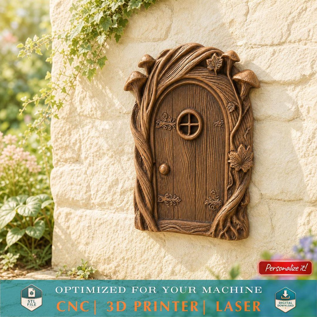 Whimsical Fairy Door 3D Model STL File for CNC and 3D Printing ...