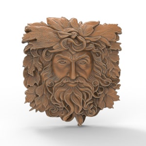 3D Printable Green Man Pagan Garden Sculpture Wall Hanging STL Files For CNC Router Engraving 3D Printer Laser Digital Model Template