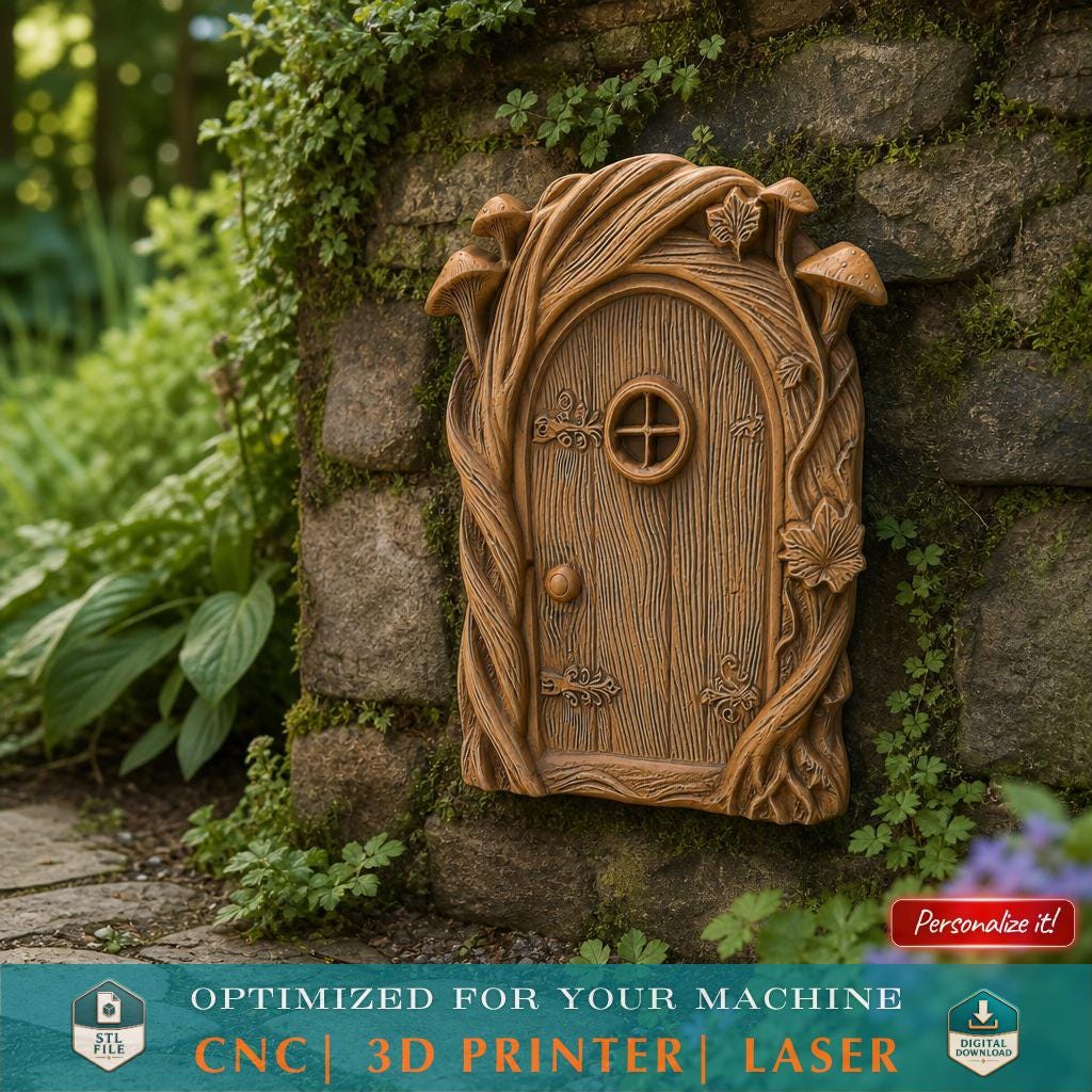 Whimsical Fairy Door 3D Model STL File for CNC and 3D Printing ...