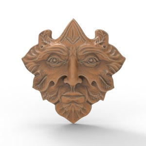 Green Leaf Man Pagan Garden Sculpture Wall Hanging STL Files For CNC Router Engraving 3D Printer Laser Digital Model