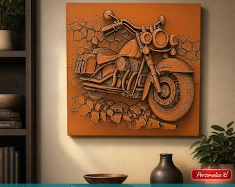 Motorcycle Relief STL File Cruiser V Twin 3D Model for CNC Carving Laser Engrave CNC Router Wood Carving Model