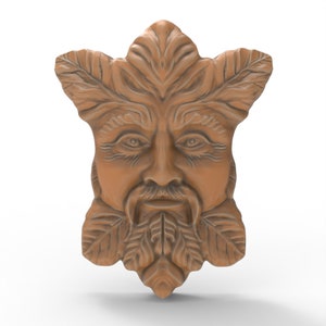 Green Leaf Man Pagan Garden Sculpture Wall Hanging STL Files For CNC Router Engraving 3D Printer Laser Digital Model