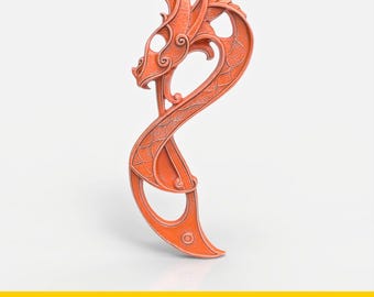 Intricate Dragon Sculpture STL File for CNC and 3D Printing | Detailed Digital Download for CNC Routers, 3D Printers