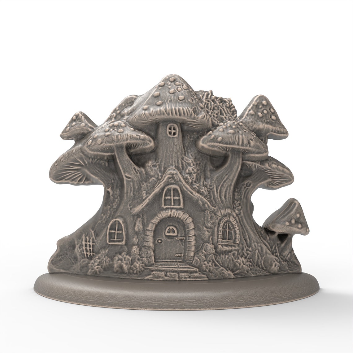 3D Printable Fairy Mushroom House STL File for CNC Router Engraving 3D ...