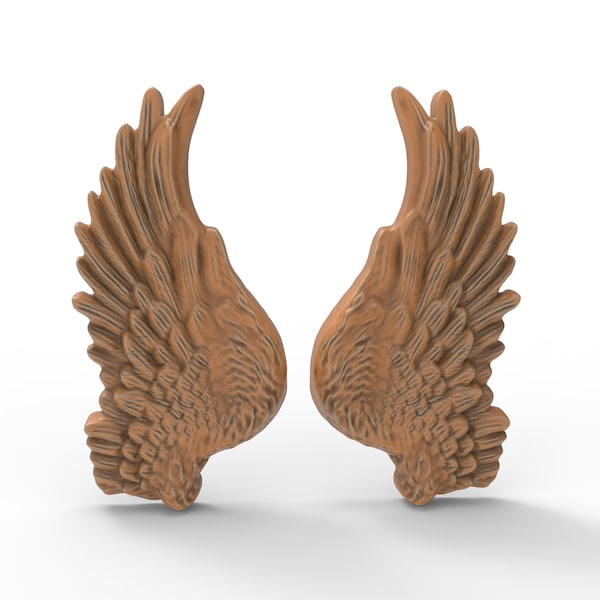 Set 3D Printable Angels Wings Angel Cherub Wing STL Files For CNC Router Engraving 3D Printer Laser Digital Model Template