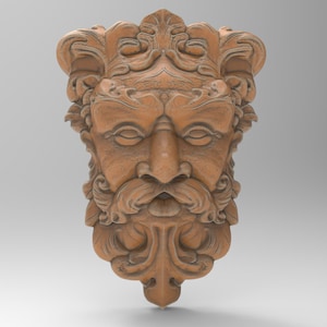 3D Printable Forest Green Leaf Man Pagan Garden Sculpture Wall Hanging STL Files For CNC Router Engraving 3D Printer Laser