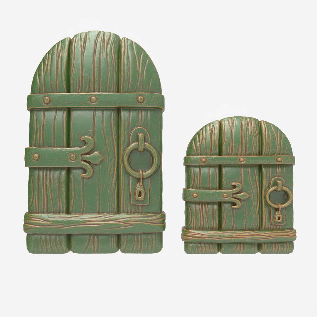 Small Rustic Doors STL Files for CNC Router 3D Printable Miniature ...