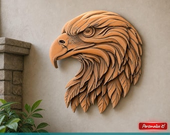 File STL per fresatrice CNC, stampante 3D, laser, scultura di testa di uccello stampabile in 3D, aquila, fresatrice CNC, modello di intaglio del legno, file digitali, modello fai da te