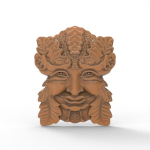 3D Printable Green Man Pagan Garden Sculpture Wall Hanging STL Files For CNC Router Engraving 3D Printer Laser Digital Model Template