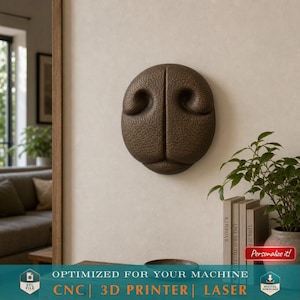 Fun Dog Nose Magnet Drawer Pull STL File 3D Printable Stylized Pet Nose Model CNC 3D Printer Model Wall Hang Animal Decor Digital Download