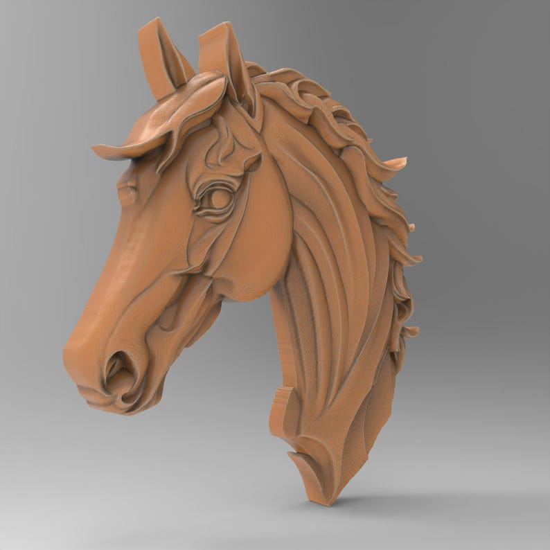 Horse Head STL 3D Printable Relief Carving Files | for CNC Router, 3D ...