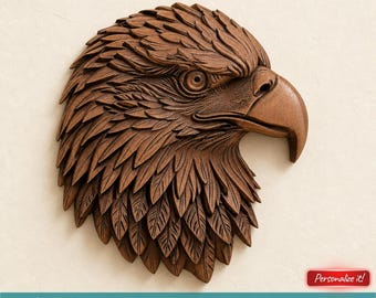 Eagle STL File for CNC Router 3D Printer and Laser Engraving 3D Printable  Bird Head Sculpture - Digital Model Template Digital Download