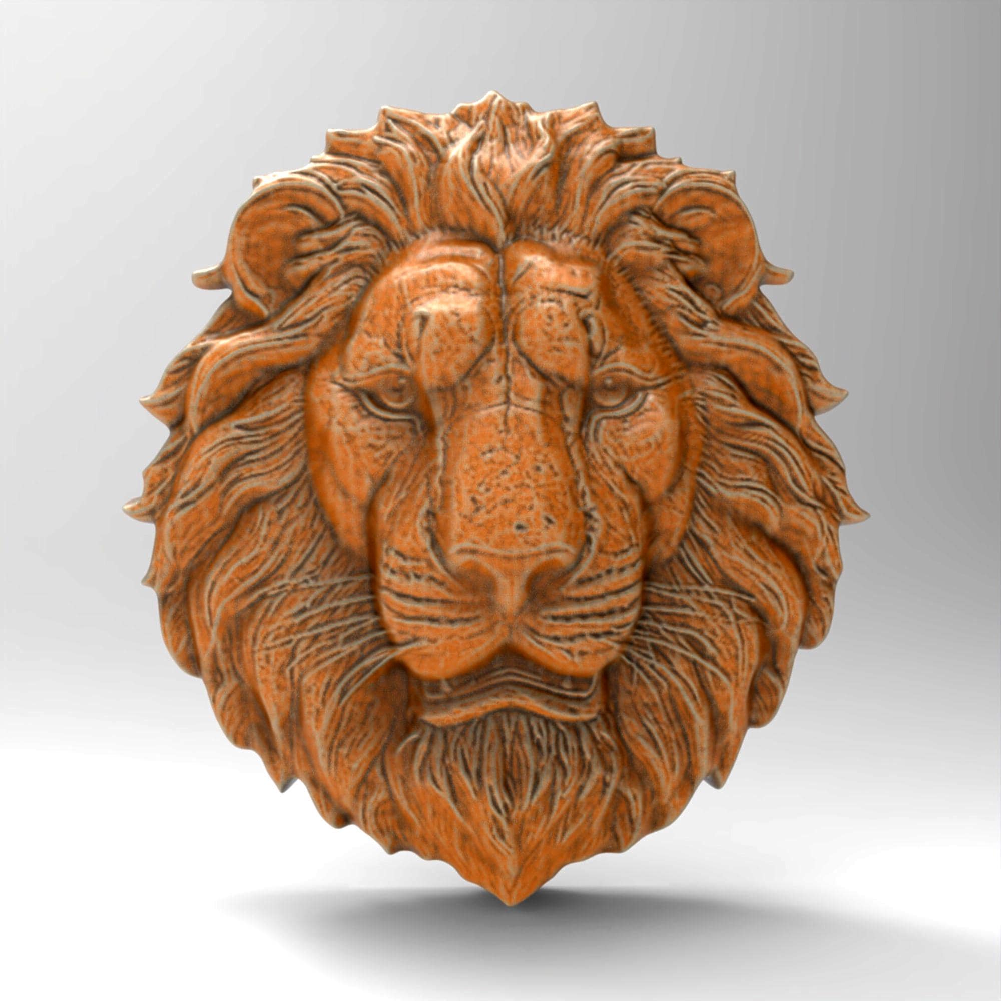 3D Printable Lion Head STL Files for CNC Router Engraving 3D