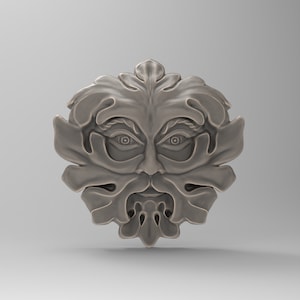 3D Printable Forest Green Leaf Man Pagan Square Tile Garden Sculpture Wall Hanging STL Files For CNC Router Engraving 3D Printer Laser