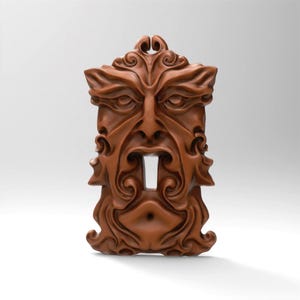 3D-afdrukbare middeleeuwse bladgroen man deurslot sierlijke schakelaar frame STL-bestanden voor CNC-routergravure 3D-printer Laser digitaal model