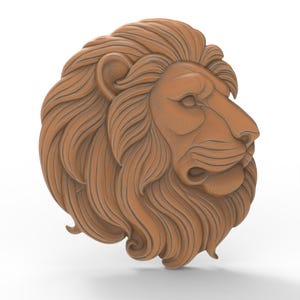 Lion Head 3D Model for CNC and 3D Printing - Majestic Animal Sculpture Decor CNC Printable STL File 3D Model For Router