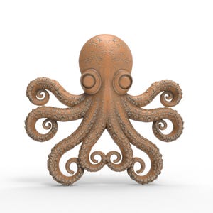 Octopus 3D Model - Ocean Nature STL File for CNC and 3D Printing CNC Router Wood Carving Model