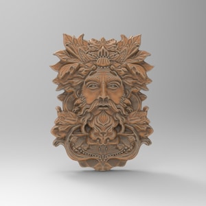 3D Printable Green Man Pagan Garden Sculpture Wall Hanging STL Files For CNC Router Engraving 3D Printer Laser Digital Model Template