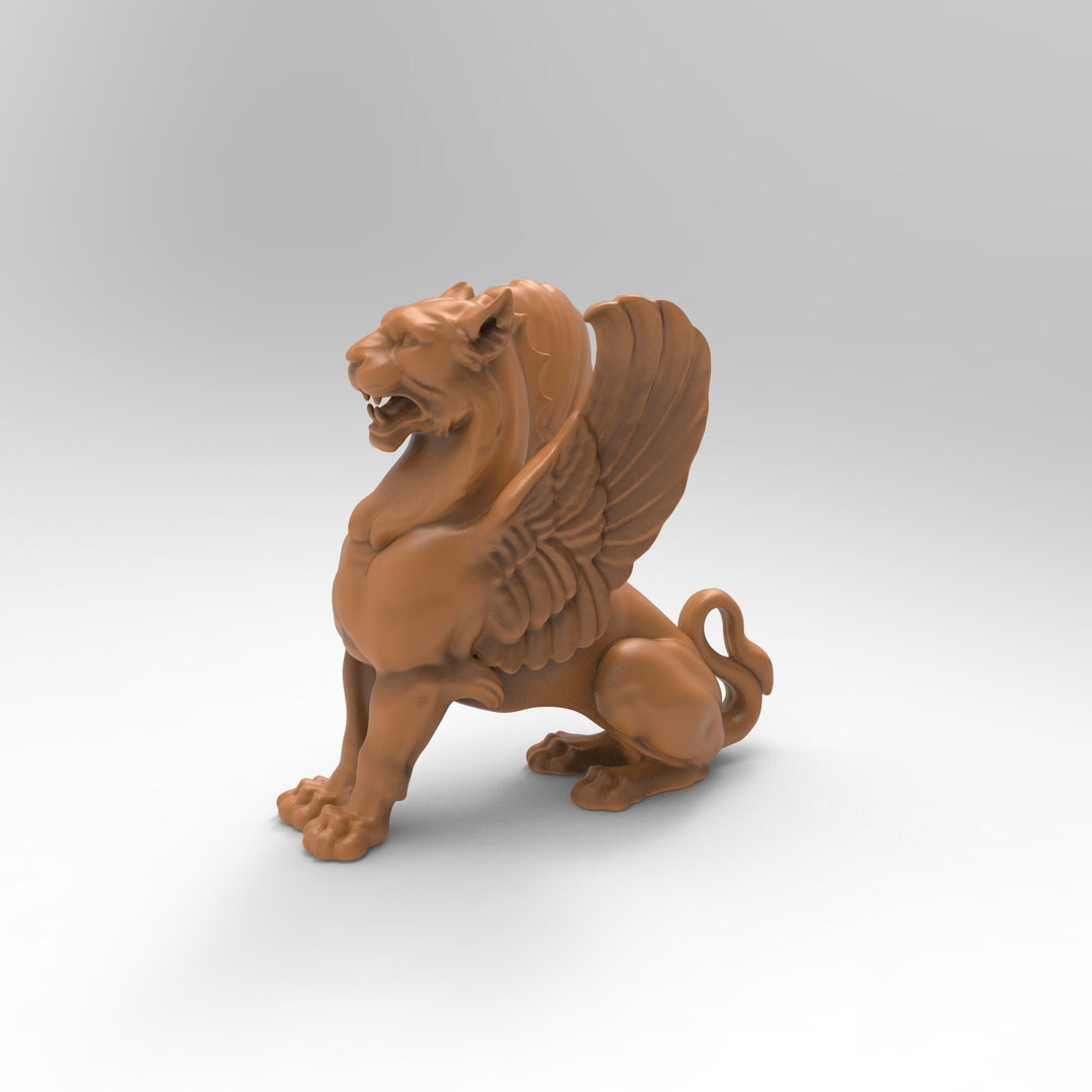 3D Printable Griffin Sculpture Lion STL Files for CNC Router Engraving ...
