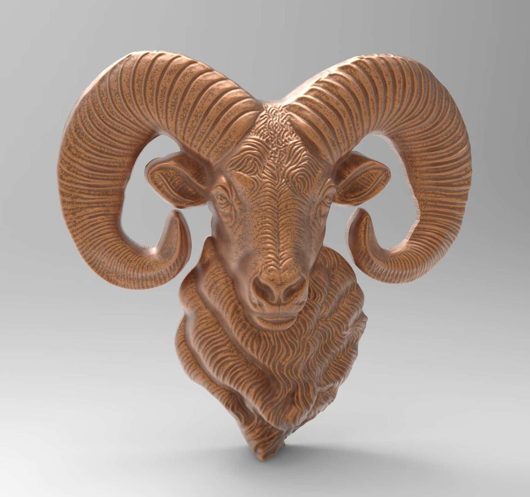 3D Printable Ram Aries Sculpture Wall Hanging Sculpture STL Files for ...