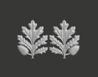 Oak Leaf STL Files for CNC, Laser, 3D Print File - Digital Download