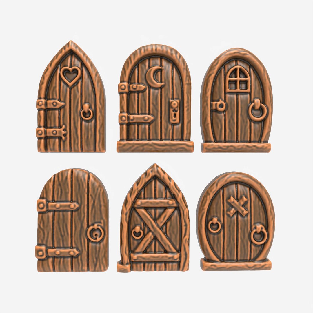 Rustic 3D Printable Miniature Fairy Door Set of 6 STL Files for CNC ...