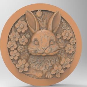 3D Printable Rabbit Sculpture STL File For CNC Router Engraving 3D Printer Laser Digital Model STL File