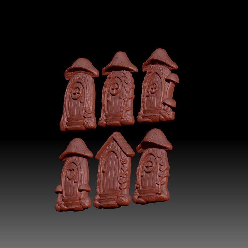 Fairy Door STL File Set of 6 for CNC Carving or 3D Printing Miniature ...