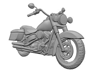 Motorcycle STL File Flat Back Relief Cruiser Twin 3D Model for Laser Engrave CNC Router Wood Carving