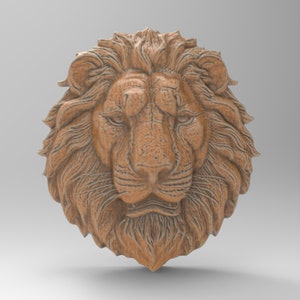 3Dプリント可能なライオンヘッドSTLファイル、CNCルーター彫刻用3Dプリンターレーザーデジタルモデルテンプレート、CNCルーター木彫りモデル