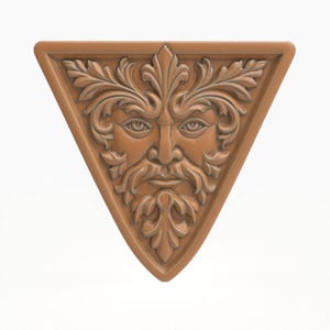 Green Man STL File for CNC Router 3D Printer Laser Engraving Triangle GreenMan Face Wall Hanging Garden Decor Fairy Ornament